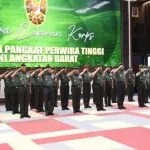 Upacara laporan kenaikan pangkat Perwira Tinggi (Pati) TNI AD di Markas Besar Angkatan Darat (Mabesad), Jakarta, Rabu (27/3/2024) | dok/foto: Dispenad